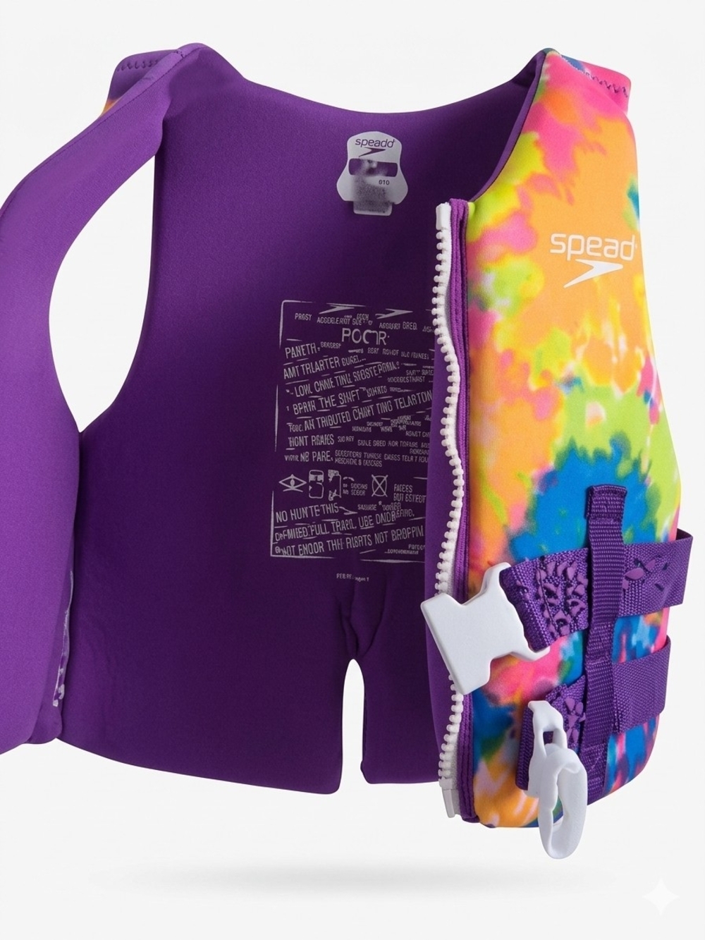 ® Kids' Purple Tie-Dye Front-Zip Swim Vest